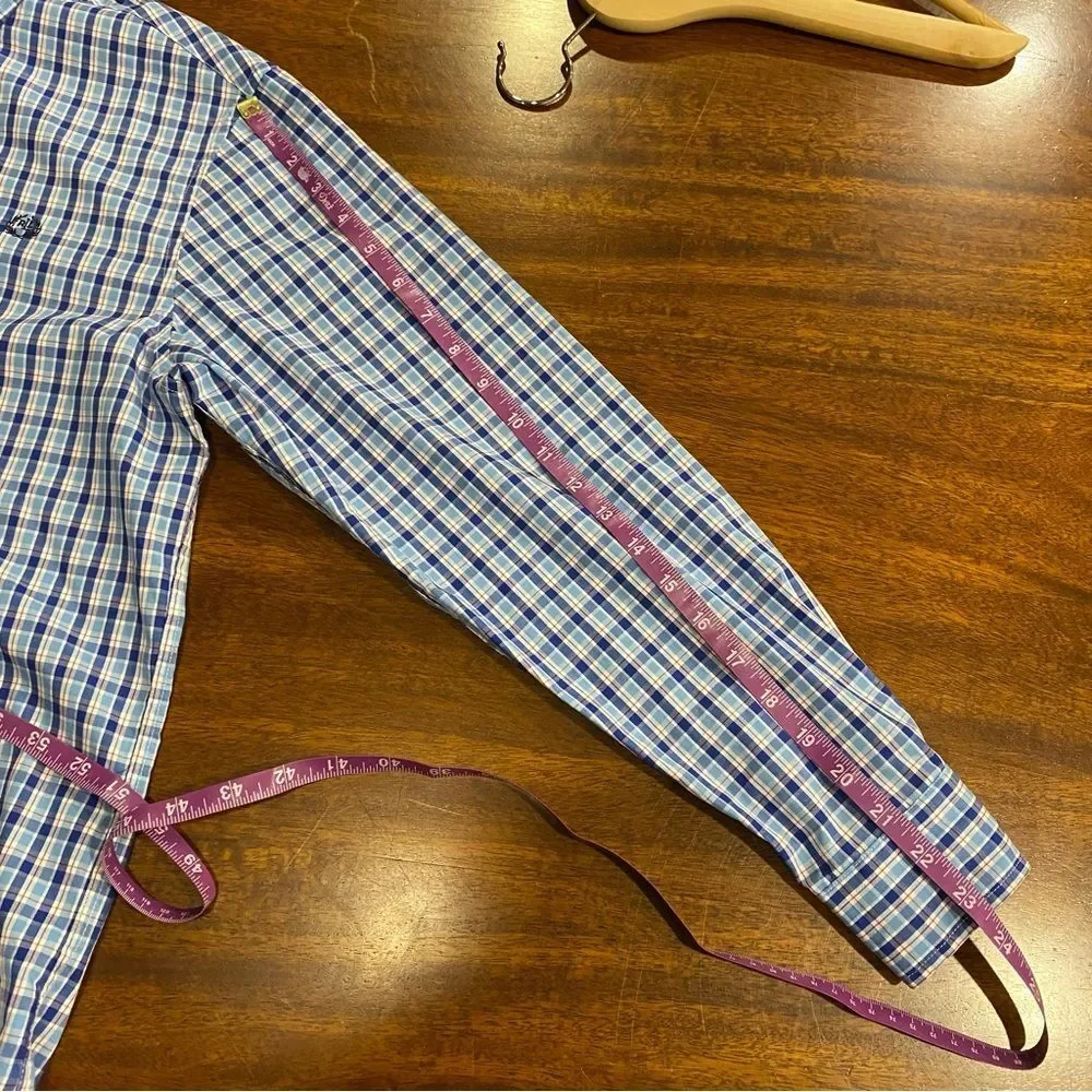 Ralph Lauren button down shirt boys size 20 blue and white plaid